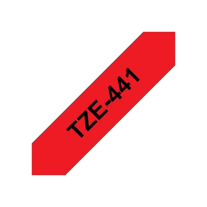 BROTHER TZe441 Labeltape 18 mm x 8 m Zwart op Rood BROTHER TZe441 Labeltape 18 mm x 8 m Zwart op Rood