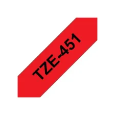 BROTHER TZe451 Labeltape 24 mm x 8 m Zwart op Rood BROTHER TZe451 Labeltape 24 mm x 8 m Zwart op Rood