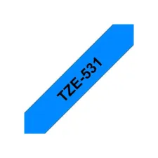 BROTHER TZe531 Labeltape 12 mm x 8 m Zwart op Blauw BROTHER TZe531 Labeltape 12 mm x 8 m Zwart op Blauw