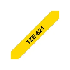 BROTHER TZe621 Labeltape 9 mm x 8 m Zwart op Geel BROTHER TZe621 Labeltape 9 mm x 8 m Zwart op Geel