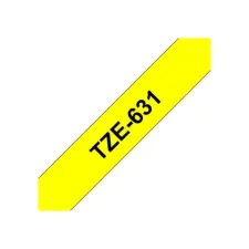 BROTHER TZe631 Labeltape 12 mm x 8 m Zwart op Geel BROTHER TZe631 Labeltape 12 mm x 8 m Zwart op Geel