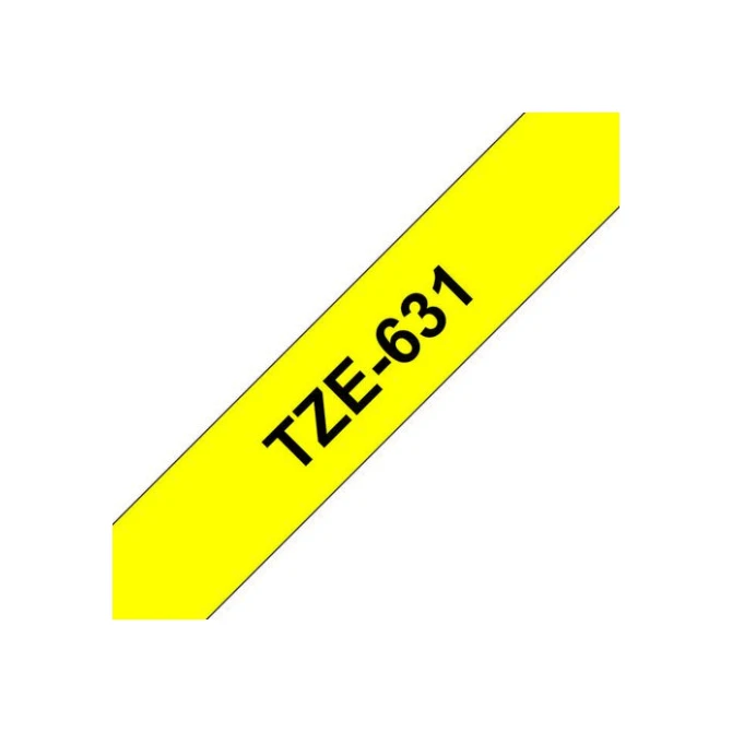 BROTHER TZe631 Labeltape 12 mm x 8 m Zwart op Geel BROTHER TZe631 Labeltape 12 mm x 8 m Zwart op Geel