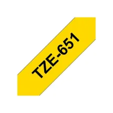 BROTHER TZe651 Labeltape 24 mm x 8 m Zwart op Geel BROTHER TZe651 Labeltape 24 mm x 8 m Zwart op Geel