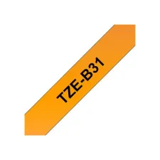 BROTHER TZeB31 Labeltape 12 mm x 8 m Zwart op Oranje BROTHER TZeB31 Labeltape 12 mm x 8 m Zwart op Oranje