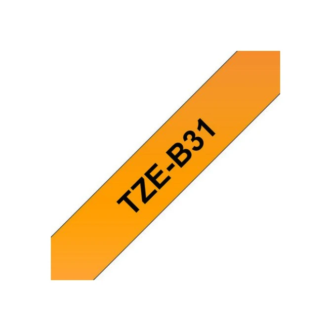 BROTHER TZeB31 Labeltape 12 mm x 8 m Zwart op Oranje BROTHER TZeB31 Labeltape 12 mm x 8 m Zwart op Oranje