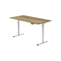 Bureau Econ elektrisch 120X80cm Natuur Eiken Blad Witte Poten Bureau Econ elektrisch 120X80cm Natuur Eiken Blad Witte Poten