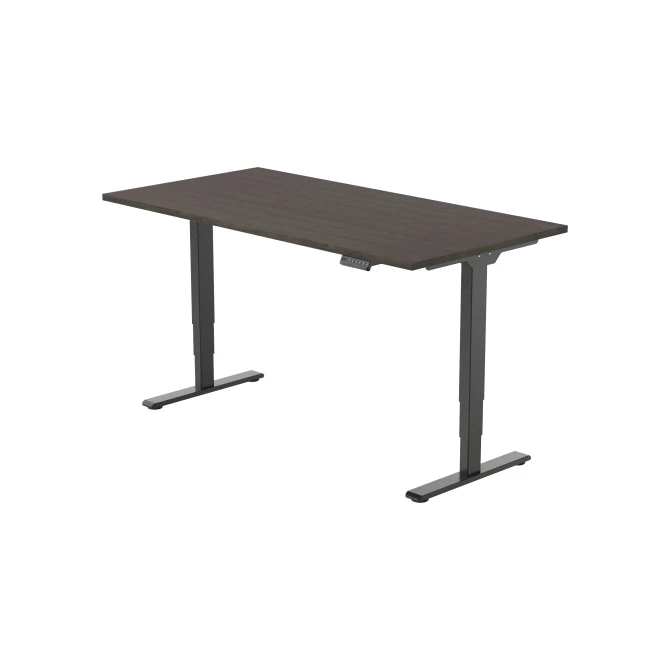 Bureau Econ elektrisch 140X80cm Logan Eiken Blad Zwarte Poten