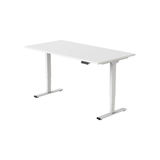 Bureau Econ elektrisch 140X80cm Wit Blad Witte Poten