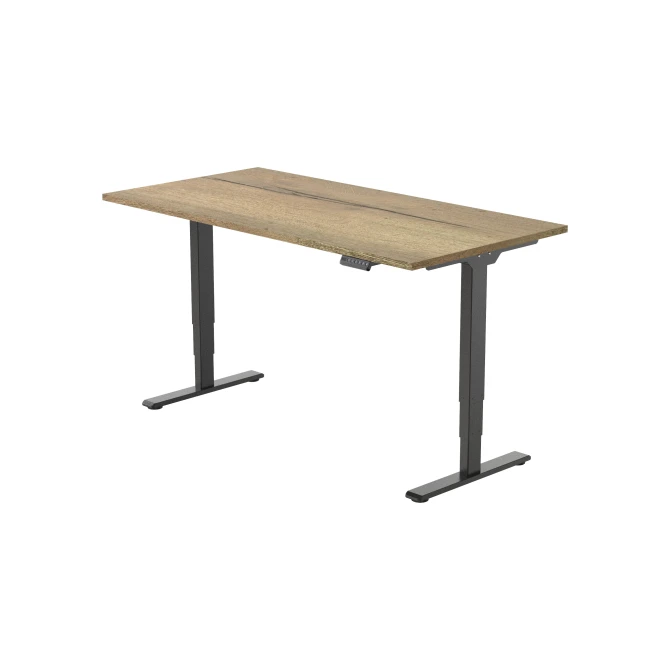 Bureau Econ elektrisch 160X80cm Natuur Eiken Blad Zwarte Poten