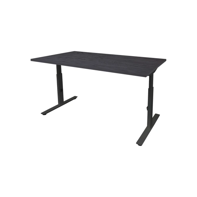 Linesto Plus Bureau 160 x 80 cm Zwart Blad Zwarte Poten