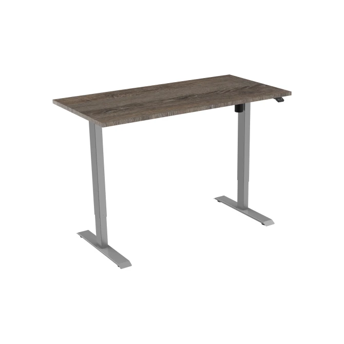 Bureau elektrisch 120X80cm Logan Eiken Blad Aluminium Poten