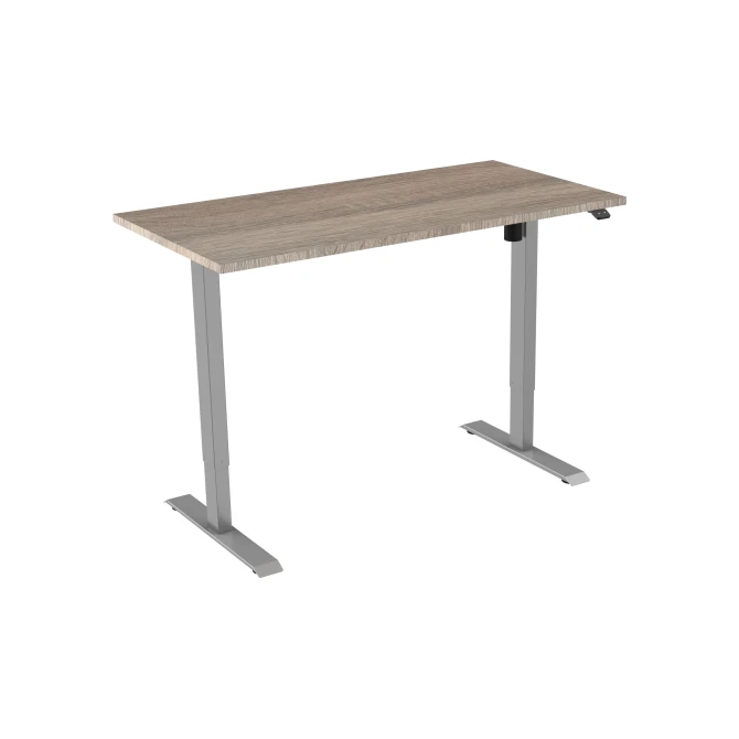 Bureau elektrisch 120X80cm Robson Eiken Blad Aluminium Poten