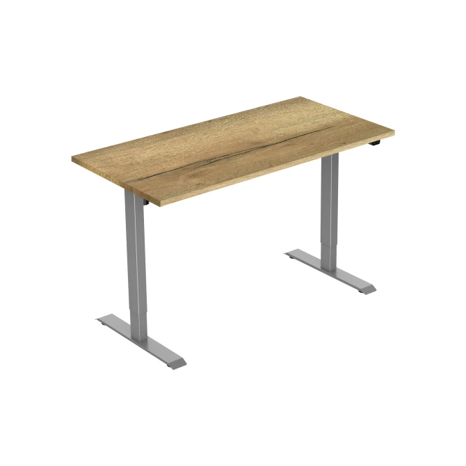 Bureau elektrisch 160X80cm Natuur Eiken Blad Aluminium Poten Bureau elektrisch 160X80cm Natuur Eiken Blad Aluminium Poten