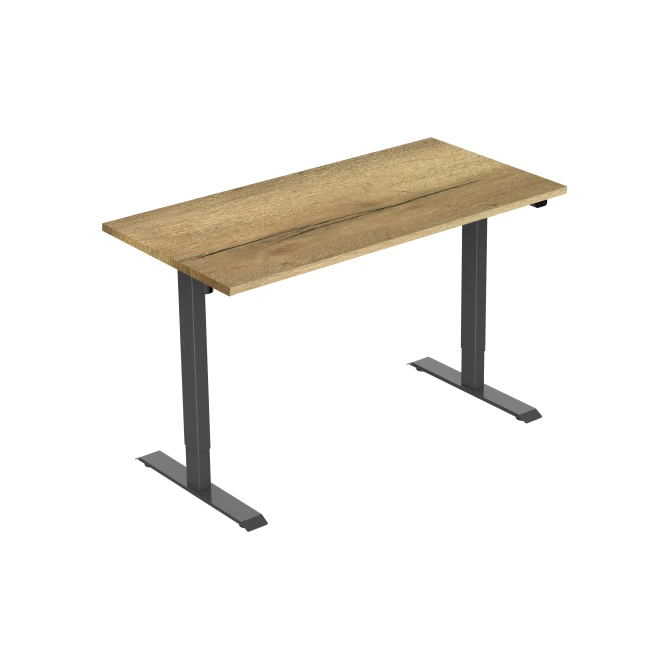 Bureau elektrisch 160X80cm Natuur Eiken Blad Zwarte Poten Bureau elektrisch 160X80cm Natuur Eiken Blad Zwarte Poten