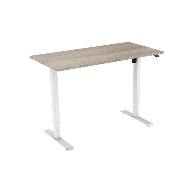 Bureau elektrisch 160X80cm Robson Eiken Blad Witte Poten Bureau elektrisch 160X80cm Robson Eiken Blad Witte Poten