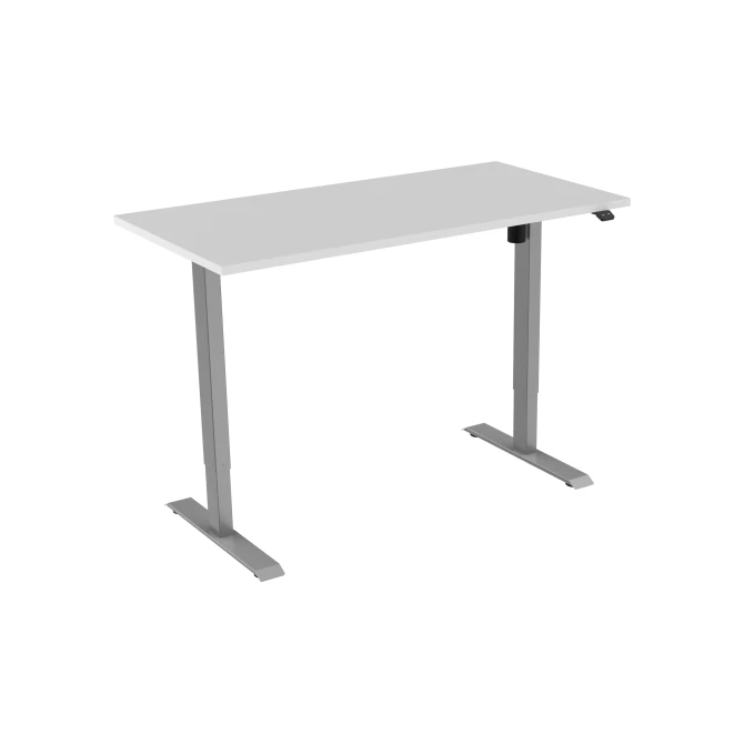 Bureau elektrisch 160X80cm Wit Blad Aluminium Poten Bureau elektrisch 160X80cm Wit Blad Aluminium Poten