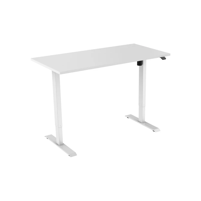 Bureau elektrisch 160X80cm Wit Blad Witte Poten Bureau elektrisch 160X80cm Wit Blad Witte Poten