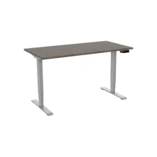 Bureau elektrisch 2-motorig 120X80cm Logan Eiken Blad Aluminium Poten Bureau elektrisch 2-motorig 120X80cm Logan Eiken Blad Aluminium Poten