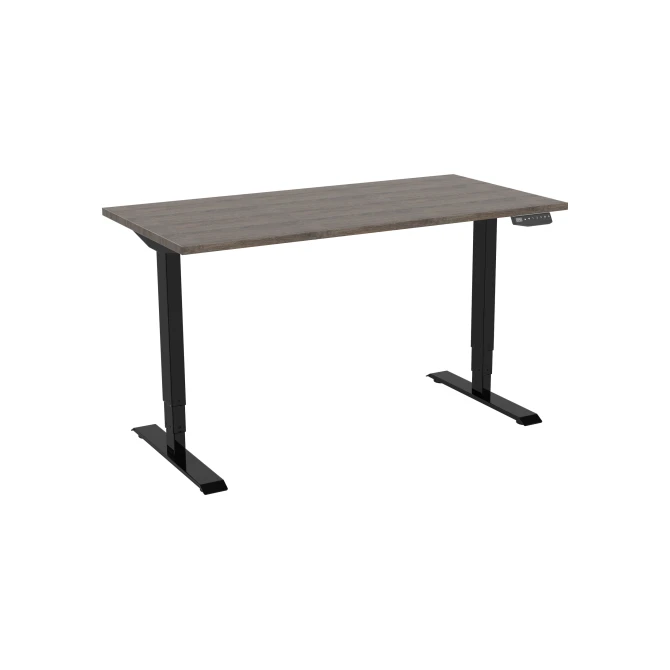 Bureau elektrisch 2-motorig 120X80cm Logan Eiken Blad Zwarte Poten Bureau elektrisch 2-motorig 120X80cm Logan Eiken Blad Zwarte Poten