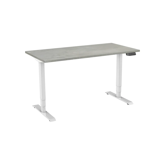 Bureau elektrisch 2-motorig 120X80cm Oxyd Blad Witte Poten Bureau elektrisch 2-motorig 120X80cm Oxyd Blad Witte Poten