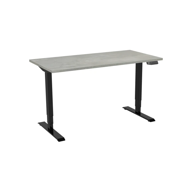 Bureau elektrisch 2-motorig 120X80cm Oxyd Blad Zwarte Poten Bureau elektrisch 2-motorig 120X80cm Oxyd Blad Zwarte Poten