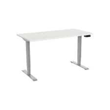 Bureau elektrisch 2-motorig 120X80cm Wit Blad Aluminium Poten Bureau elektrisch 2-motorig 120X80cm Wit Blad Aluminium Poten
