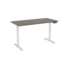 Bureau elektrisch 2-motorig 140X80cm Logan Eiken Blad Witte Poten Bureau elektrisch 2-motorig 140X80cm Logan Eiken Blad Witte Poten