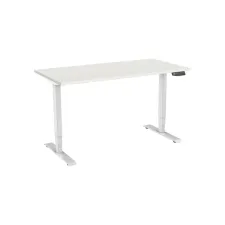 Bureau elektrisch 2-motorig 140X80cm Wit Blad Witte Poten Bureau elektrisch 2-motorig 140X80cm Wit Blad Witte Poten