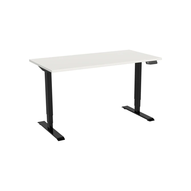 Bureau elektrisch 2-motorig 140X80cm Wit Blad Witte Poten Bureau elektrisch 2-motorig 140X80cm Wit Blad Witte Poten