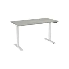 Bureau elektrisch 2-motorig 160X80cm Oxyd Blad Witte Poten Bureau elektrisch 2-motorig 160X80cm Oxyd Blad Witte Poten