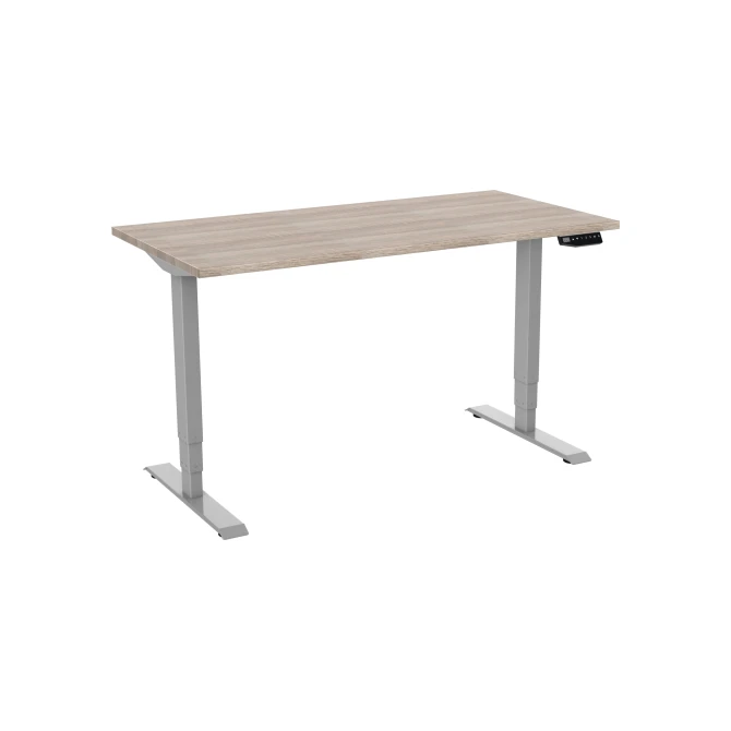 Bureau elektrisch 2-motorig 160X80cm Robson Eiken Blad Aluminium Poten Bureau elektrisch 2-motorig 160X80cm Robson Eiken Blad Aluminium Poten