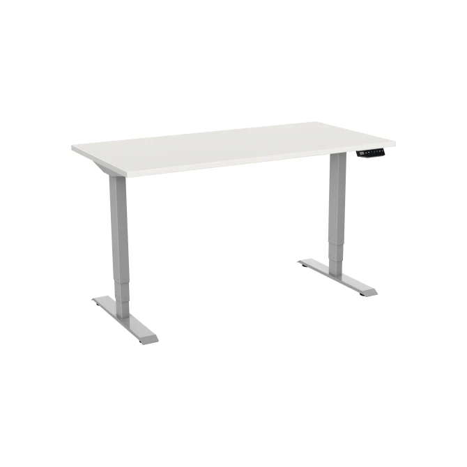 Bureau elektrisch 2-motorig 160X80cm Wit Blad Aluminium Poten Bureau elektrisch 2-motorig 160X80cm Wit Blad Aluminium Poten