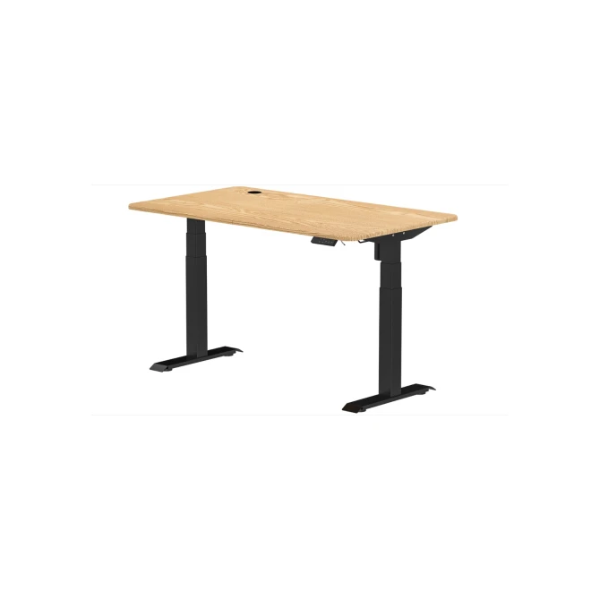 Bureau elektrisch 140x70cm eiken/zwart