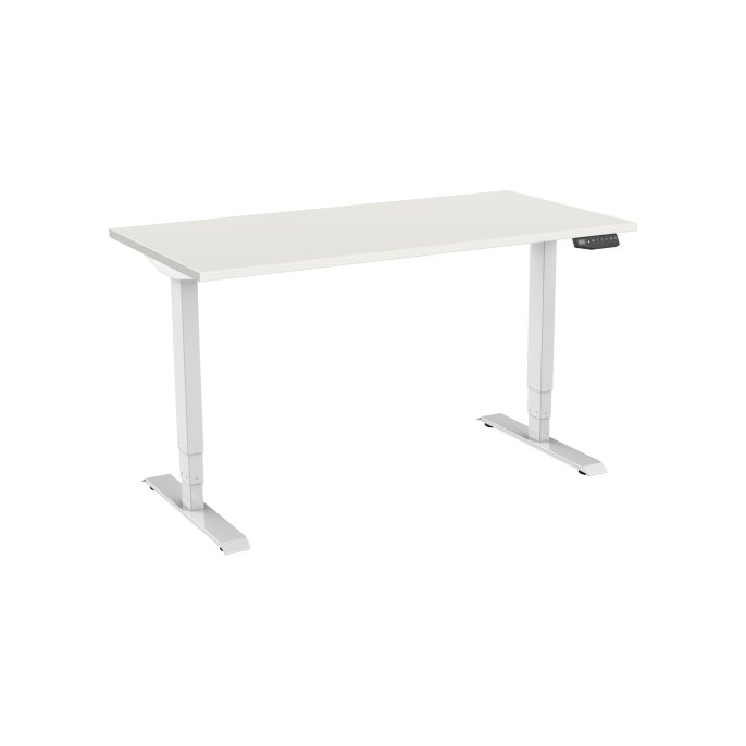 Bureau elektrisch 2-motorig 120X80cm Wit Blad Witte Poten Bureau elektrisch 2-motorig 120X80cm Wit Blad Witte Poten