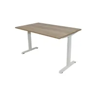 Bureau instelbaar 120X80cm Natuur Eiken Blad Witte Poten Bureau instelbaar 120X80cm Natuur Eiken Blad Witte Poten