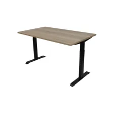 Bureau instelbaar 120X80cm Natuur Eiken Blad Zwarte Poten Bureau instelbaar 120X80cm Natuur Eiken Blad Zwarte Poten