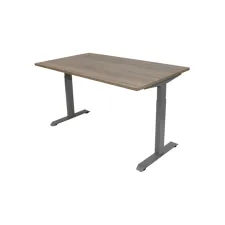 Bureau instelbaar 120X80cm Robson Eiken Blad Aluminium Poten Bureau instelbaar 120X80cm Robson Eiken Blad Aluminium Poten