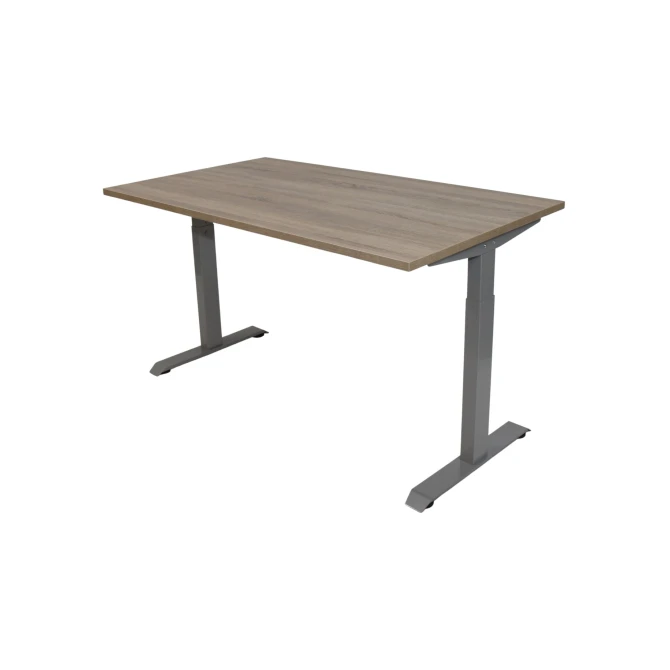 Bureau instelbaar 120X80cm Robson Eiken Blad Aluminium Poten Bureau instelbaar 120X80cm Robson Eiken Blad Aluminium Poten