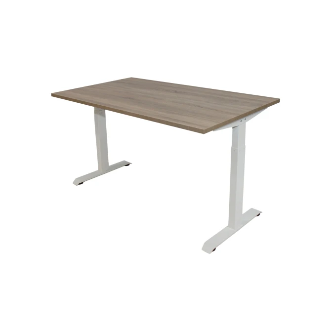 Bureau instelbaar 120X80cm Robson Eiken Blad Witte Poten Bureau instelbaar 120X80cm Robson Eiken Blad Witte Poten