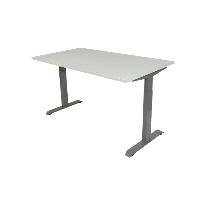 Bureau instelbaar 120X80cm Wit Blad Aluminium Poten Bureau instelbaar 120X80cm Wit Blad Aluminium Poten