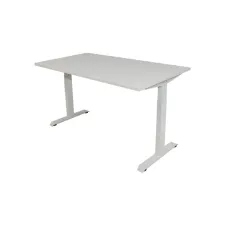 Bureau instelbaar 120X80cm Wit Blad Witte Poten Bureau instelbaar 120X80cm Wit Blad Witte Poten