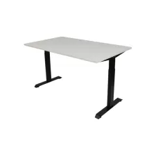 Bureau instelbaar 120X80cm Wit Blad Zwarte Poten Bureau instelbaar 120X80cm Wit Blad Zwarte Poten