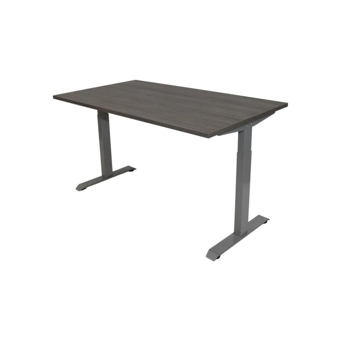 Bureau instelbaar 140X80cm Logan Eiken Blad Aluminium Poten Bureau instelbaar 140X80cm Logan Eiken Blad Aluminium Poten