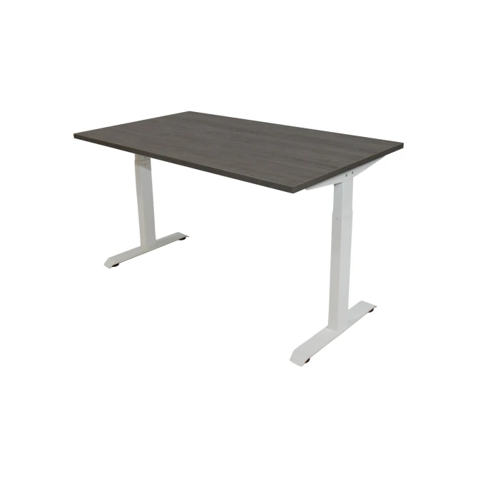 Bureau instelbaar 140X80cm Logan Eiken Blad Witte Poten Bureau instelbaar 140X80cm Logan Eiken Blad Witte Poten