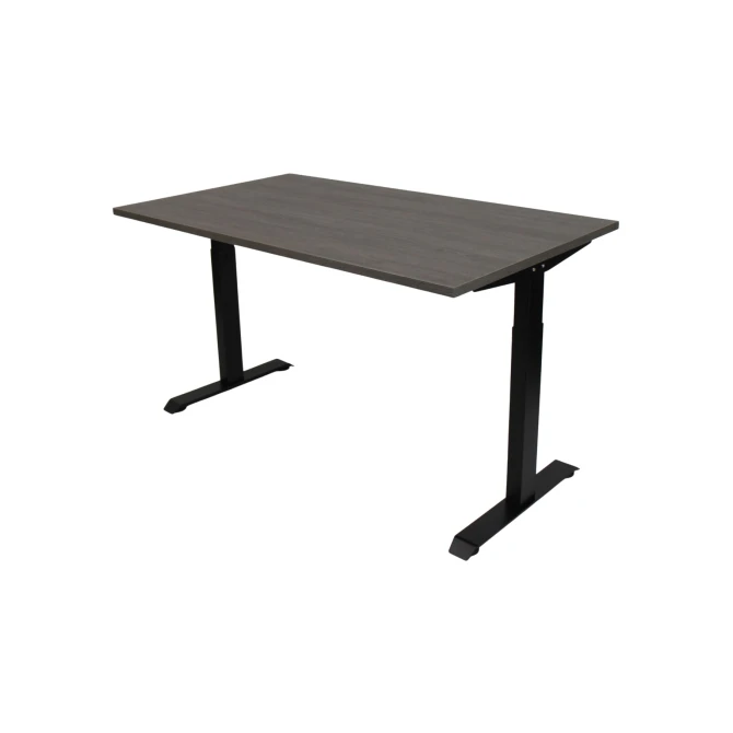 Bureau instelbaar 140X80cm Logan Eiken Blad Zwarte Poten Bureau instelbaar 140X80cm Logan Eiken Blad Zwarte Poten