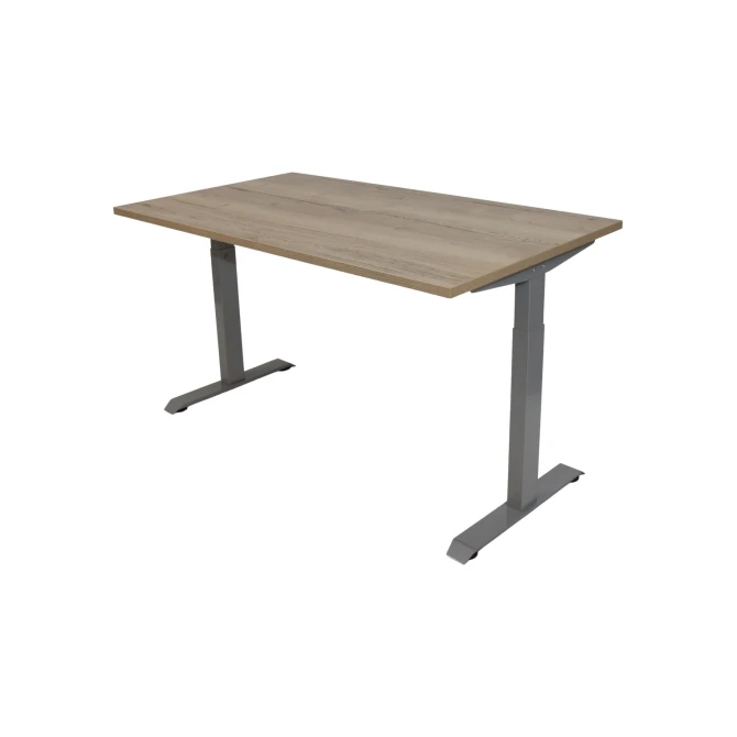 Bureau instelbaar 140X80cm Natuur Eiken Blad Aluminium Poten Bureau instelbaar 140X80cm Natuur Eiken Blad Aluminium Poten
