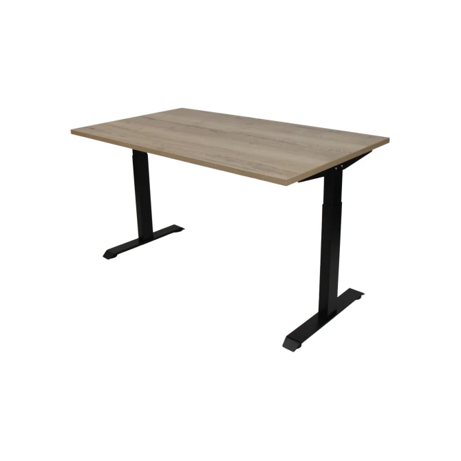 Bureau instelbaar 140X80cm Natuur Eiken Blad Zwarte Poten Bureau instelbaar 140X80cm Natuur Eiken Blad Zwarte Poten