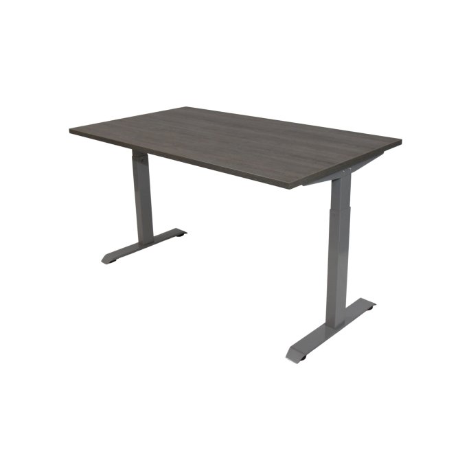 Bureau instelbaar 140X80cm Logan Eiken Blad Aluminium Poten Bureau instelbaar 140X80cm Logan Eiken Blad Aluminium Poten