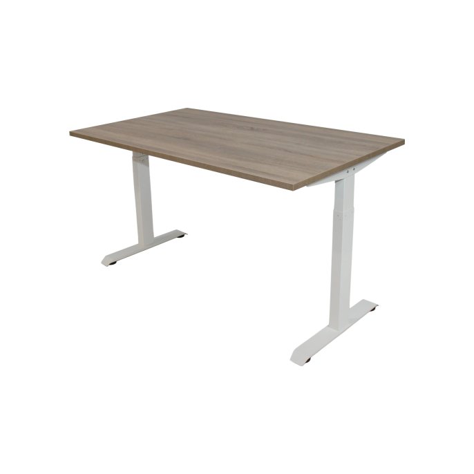 Bureau instelbaar 140X80cm Robson Eiken Blad Witte Poten Bureau instelbaar 140X80cm Robson Eiken Blad Witte Poten