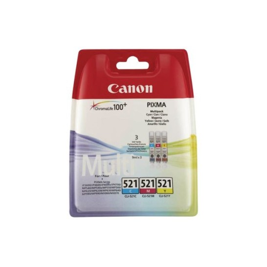 CANON CLI-521 Inktcartridge Kleur (pak 3 stuks)
